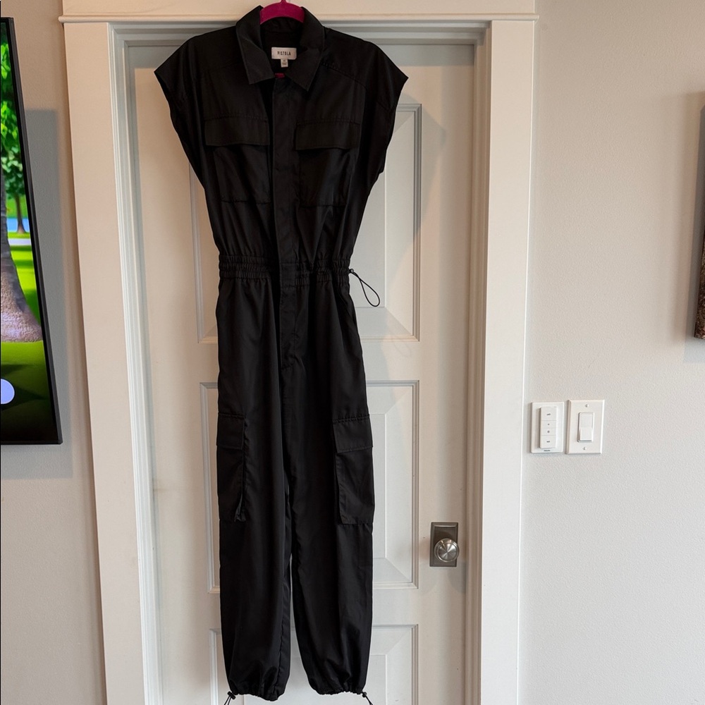 Pistola Black Utility Cargo Jumpsuit